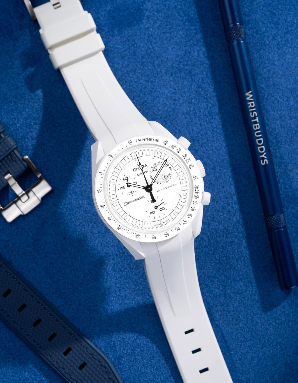 Curved Rubber Strap - White - OM Luxury